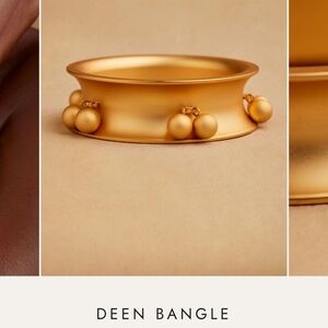 Gold Bangle with Ball Accents EXTENDED